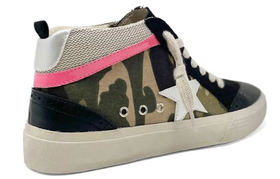 Shushop Green Camoflauge Rina Womens Hi-Top Sneakers RINA-0317-340