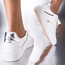 Silver Rubber Vast range Sole Flocked and Steve Harmonize Popular choice Madden Sneakers Perforated White