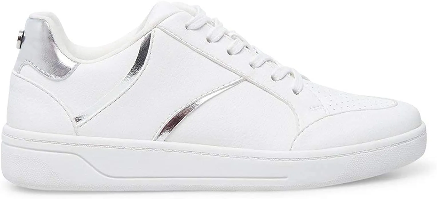 Silver Rubber Vast range Sole Flocked and Steve Harmonize Popular choice Madden Sneakers Perforated White
