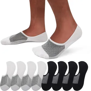 SIXDAYSOX No Show Socks Men 6/8 Pack Invisible Low Cut Non Slip Short Socks Size 5-11/10-13