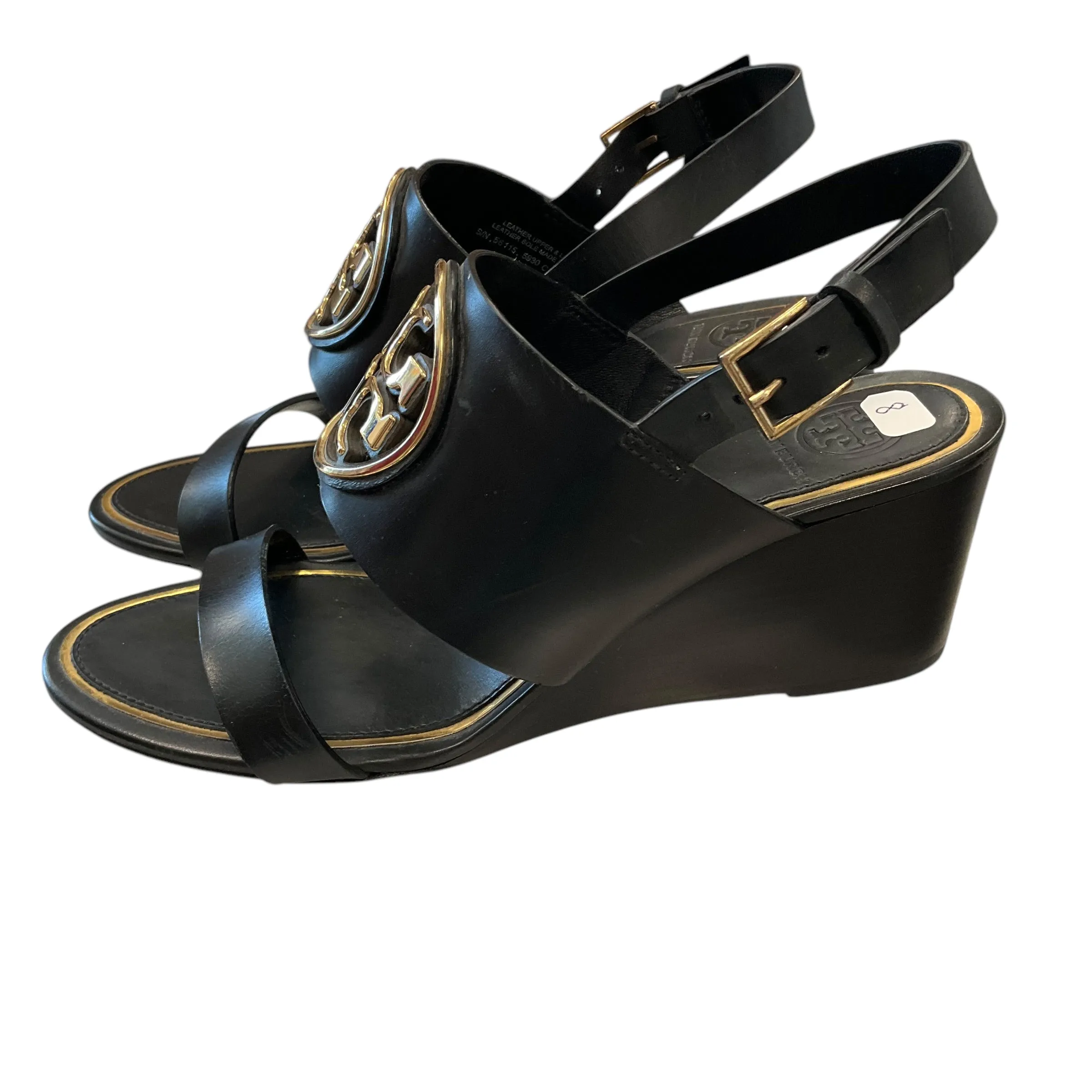 SIZE 8 Tory Burch Shoes.Black Wedge Heel.