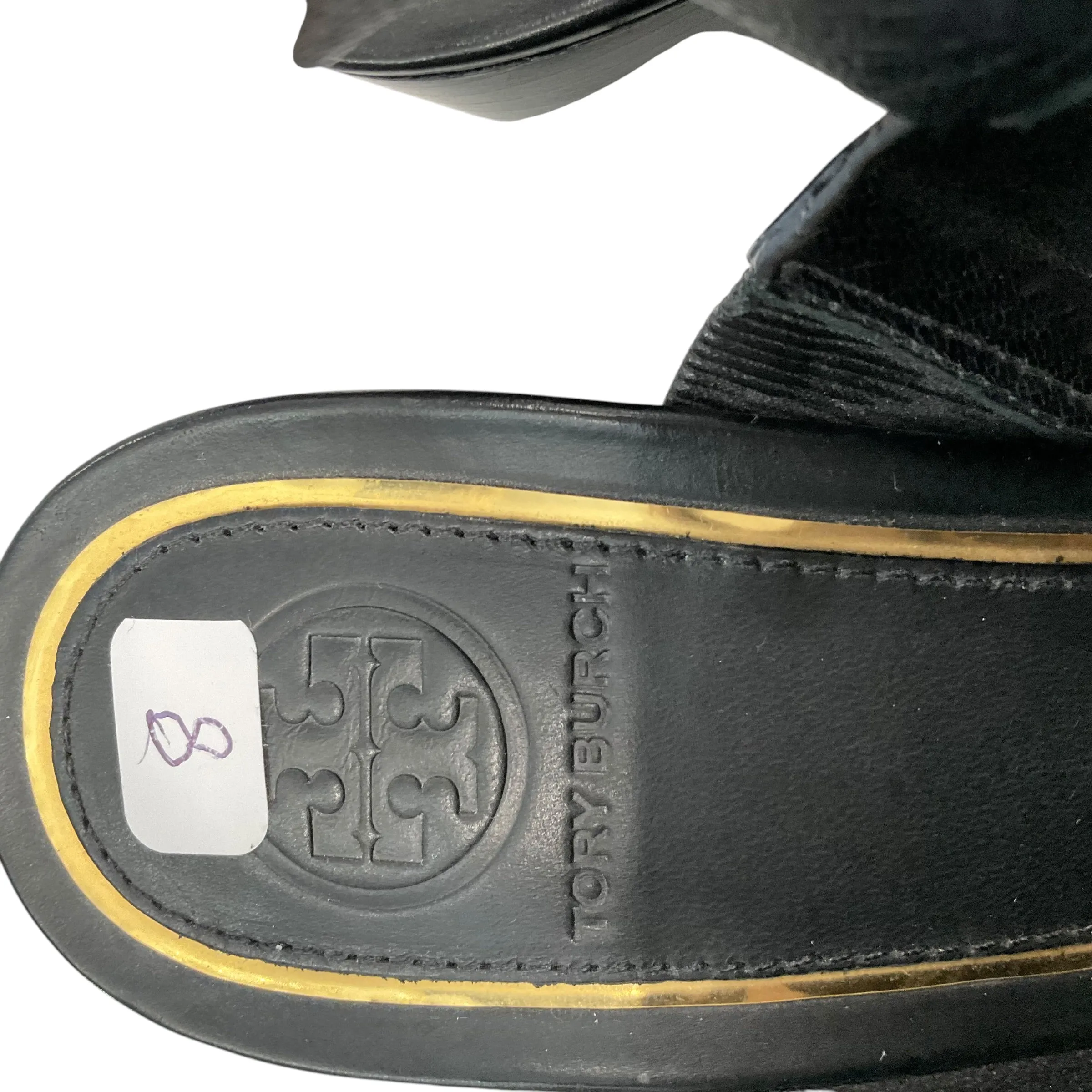 SIZE 8 Tory Burch Shoes.Black Wedge Heel.