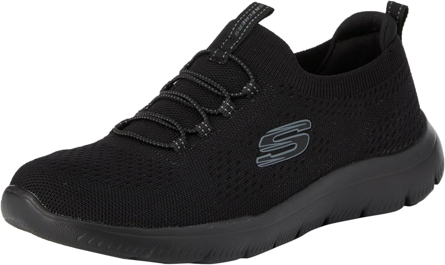 Skechers Women's Summits-Top Player Sneaker, Black/Black=BBK, 9