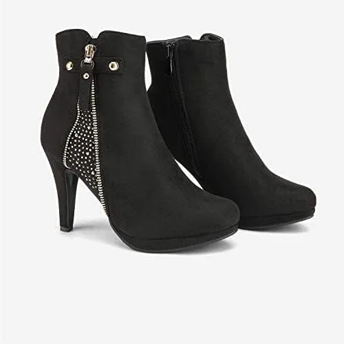 Sleek and Sultry: Women's High Heel Platform Ankle Booties