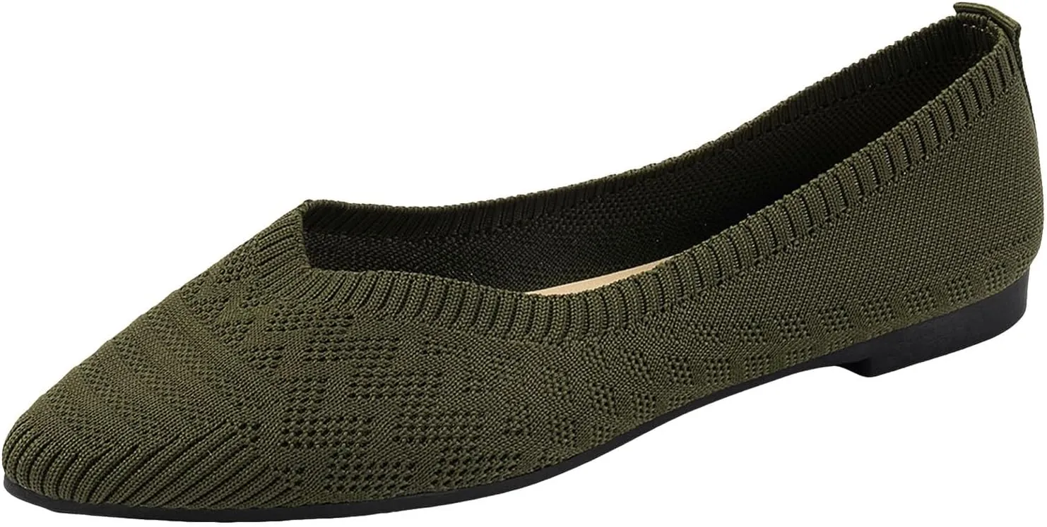 Slip on Flats Breathable Women Flat Shoes Slip On Comfortable Walking Ballerina Shoes Cute Ballet Ladies Portable Low Wedge Loafers Comfortable Soft
