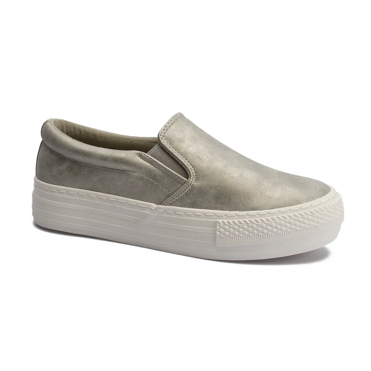 Slip On Platforms | Silver