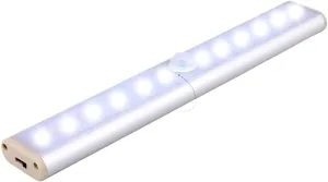 Smart Strip Charging 24led Human Body Sensor lamp Cabinet lamp Sensor Night Light USB Shoe Cabinet Wardrobe lamp (Color : 12 Lights White Light, Size : 2.8w)