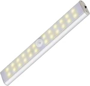 Smart Strip Charging 60led Human Body Sensor lamp Cabinet lamp Sensor Night Light USB Shoe Cabinet Wardrobe lamp (Color : 24 lamp Beads Warm Light, Size : 2.8w)