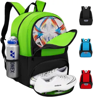 Soccer Bag,Youth Soccer Backpack, Football Volleyball Basketball Backpack fo,Sport Equipment Bags with Shoe compartment