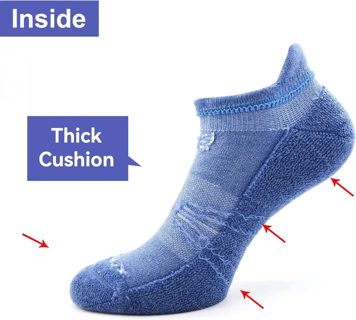 Socks Daze 3/6 Pack Men's Women's Merino Wool Ankle Running Sport Soft Thick Cushion Athletic Socks for Walking Light Hiking