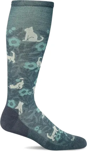 Sockwell Women's Cat -pestry Moderate Graduated Compression Sock, Blueridge - S/M