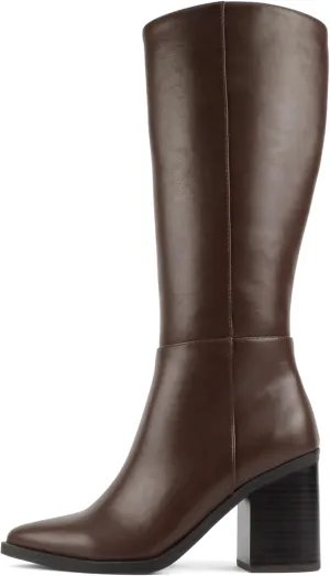 Soda “VAPOR” ~ Women Pointed Toe Medium Heel Knee-High Boot with Side Zipper
