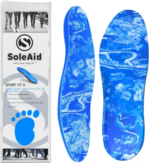 SoleAid Sport XTII, 3-Layer Athletic Insoles - Light Weight, Soft, High Rebound, Shock Absorbing, Anti-Friction, Accommodative Foot Support (Men 11-12 / Women 13-14)