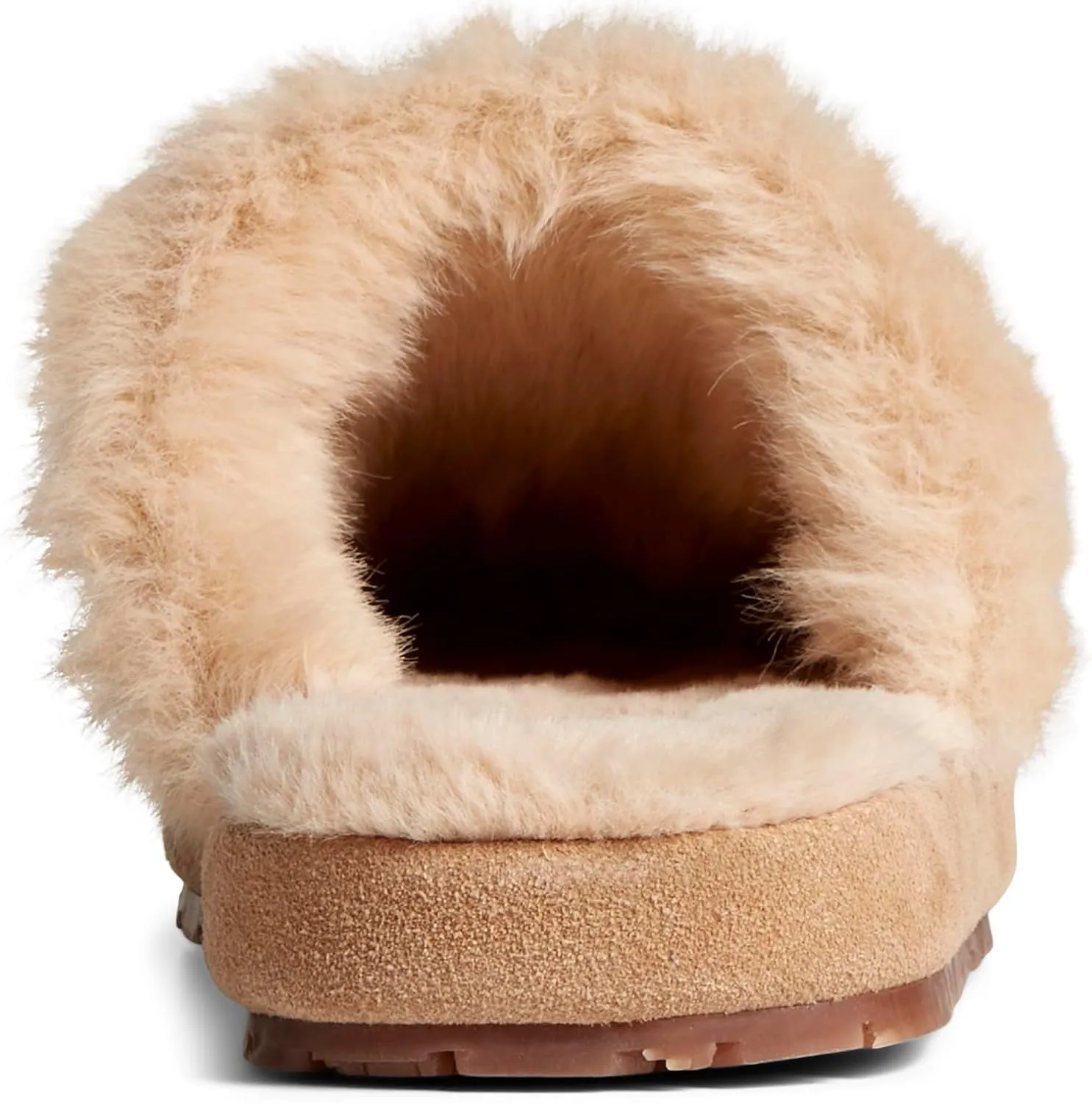 Sperry Women’s Cape May Mule Slipper - Cow Suede Slippers Featuring Full-Grain Leather Upper, Rubber Outsole, and Faux Fur Lining