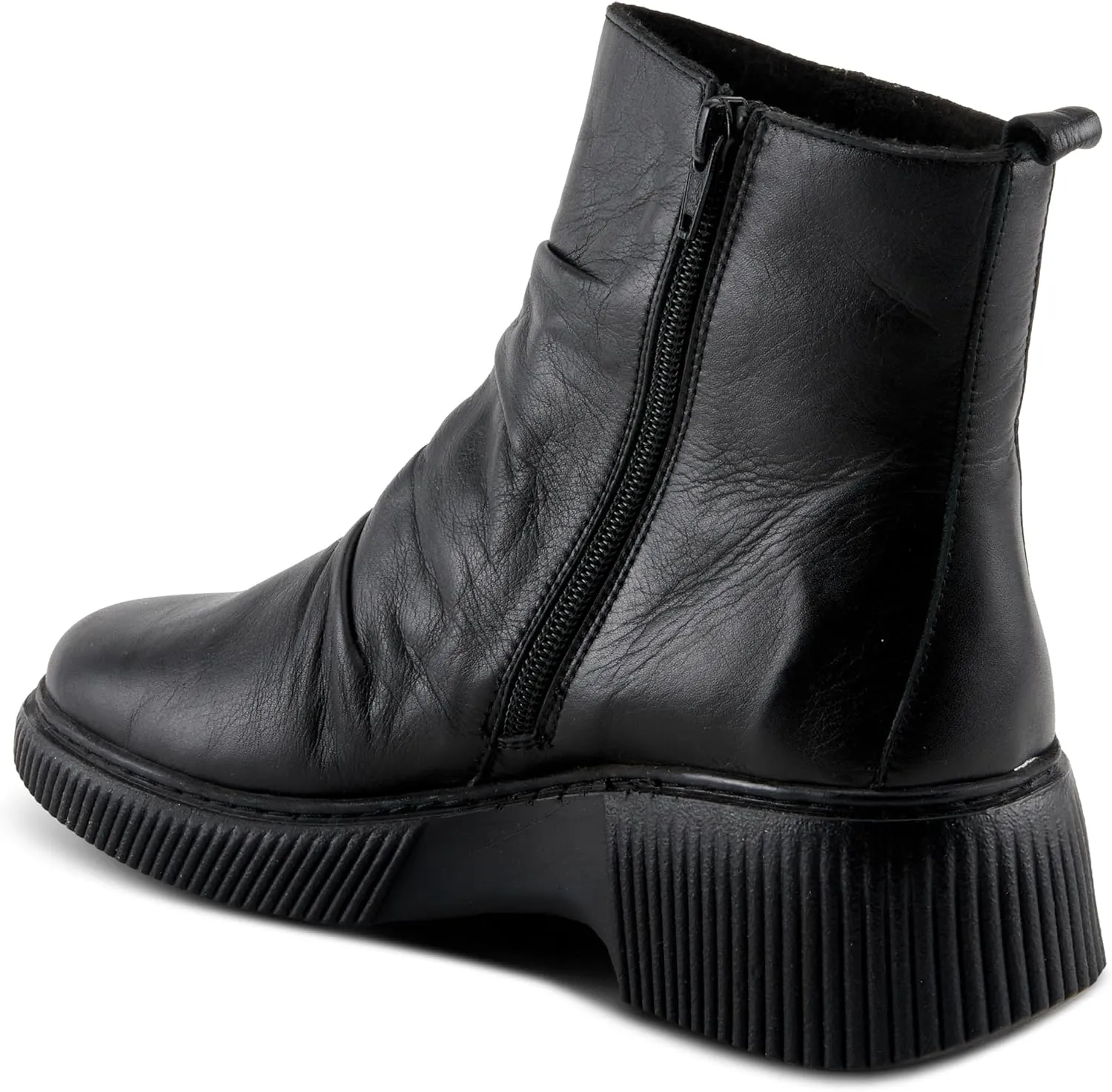 Spring Step Women's NAYANA Booties with Ruching Leather, Metal Rivets, and Removable Insoles