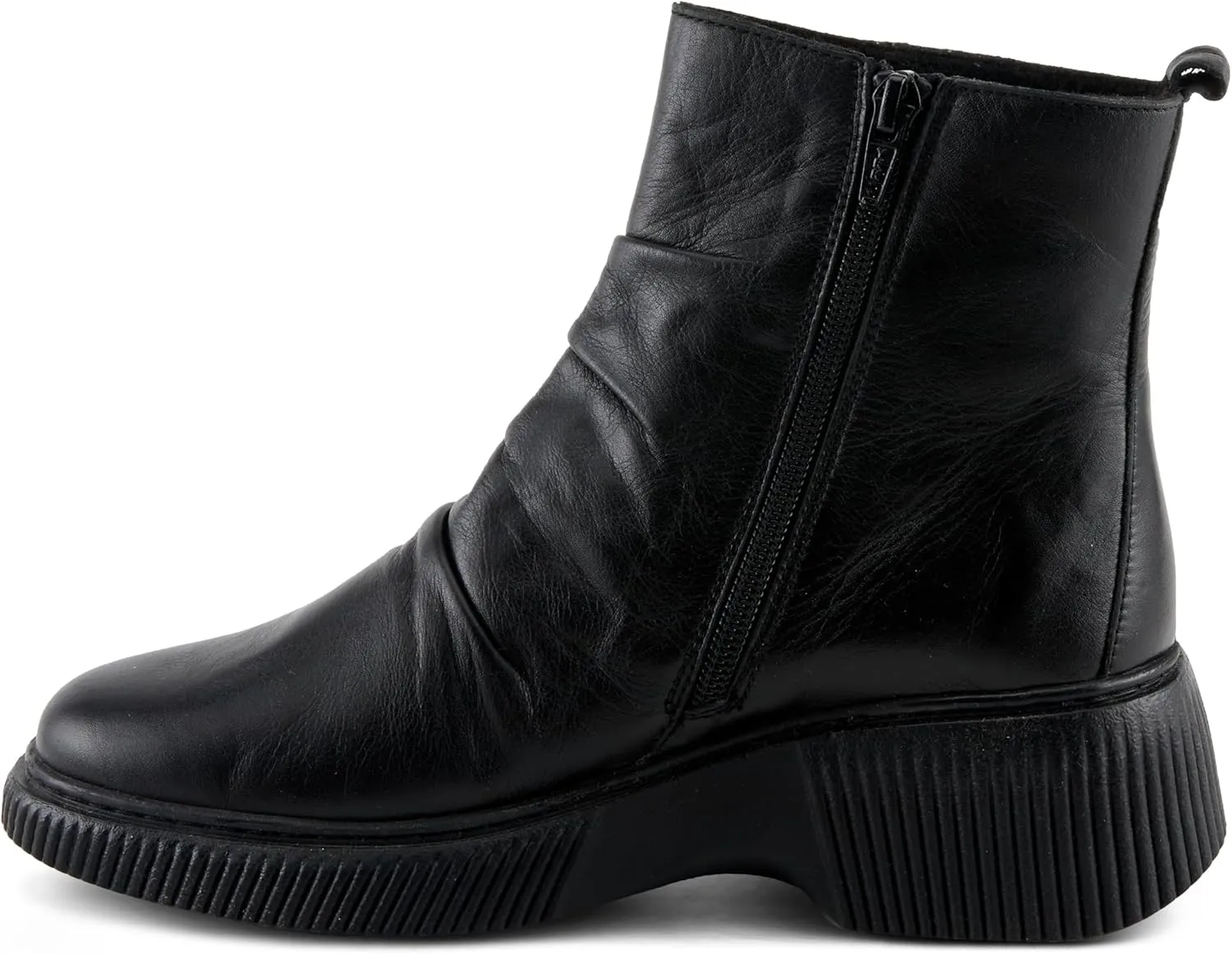 Spring Step Women's NAYANA Booties with Ruching Leather, Metal Rivets, and Removable Insoles