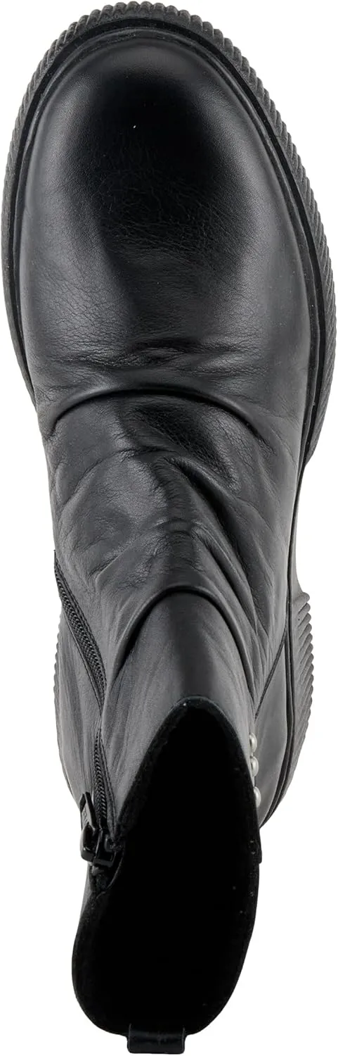 Spring Step Women's NAYANA Booties with Ruching Leather, Metal Rivets, and Removable Insoles