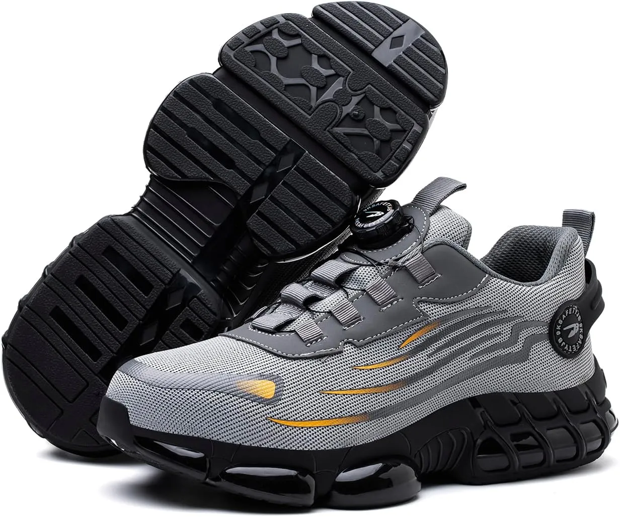 Steel Toe Shoes for Men　Indestructible Anti-Smash Pressure Resistant Air Cushion Bottom Work Shoes Sport Safety Shoes for Women