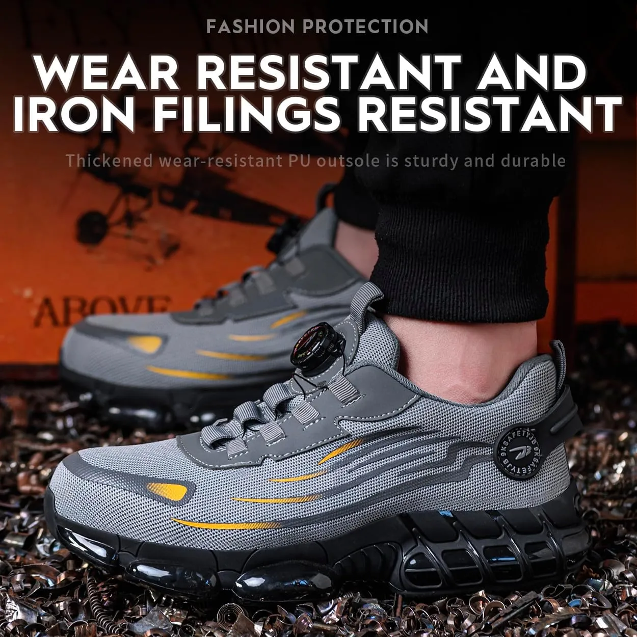 Steel Toe Shoes for Men　Indestructible Anti-Smash Pressure Resistant Air Cushion Bottom Work Shoes Sport Safety Shoes for Women