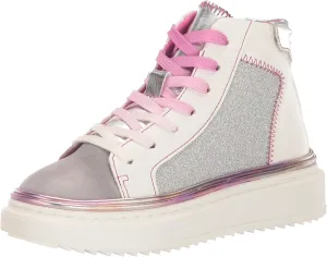 Steve Madden Girls Shoes Girls Glossy Sneaker, White Multi, 8 Toddler