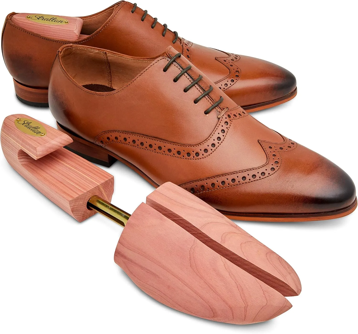 STRATTON MEN’S ADJUSTABLE SPLIT TOE CEDAR SHOE TREE | 2-PACK | GROWN IN USA | GREAT GIFT FOR MEN
