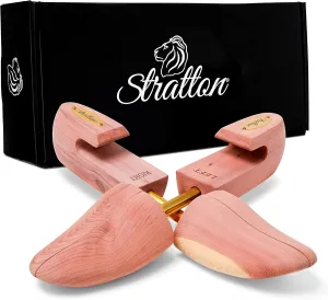 STRATTON MEN’S ADJUSTABLE SPLIT TOE CEDAR SHOE TREE | 2-PACK | GROWN IN USA | GREAT GIFT FOR MEN