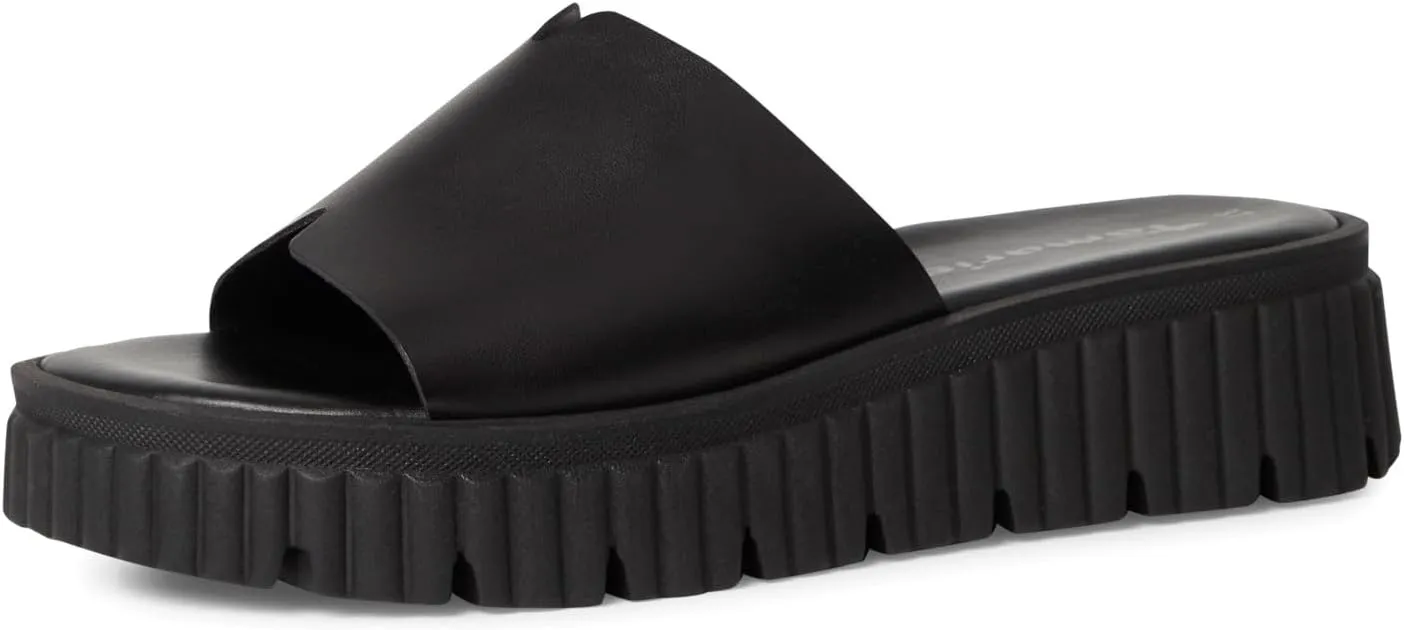 Tamaris Women's Wedge/Plat Mule, Black, 10