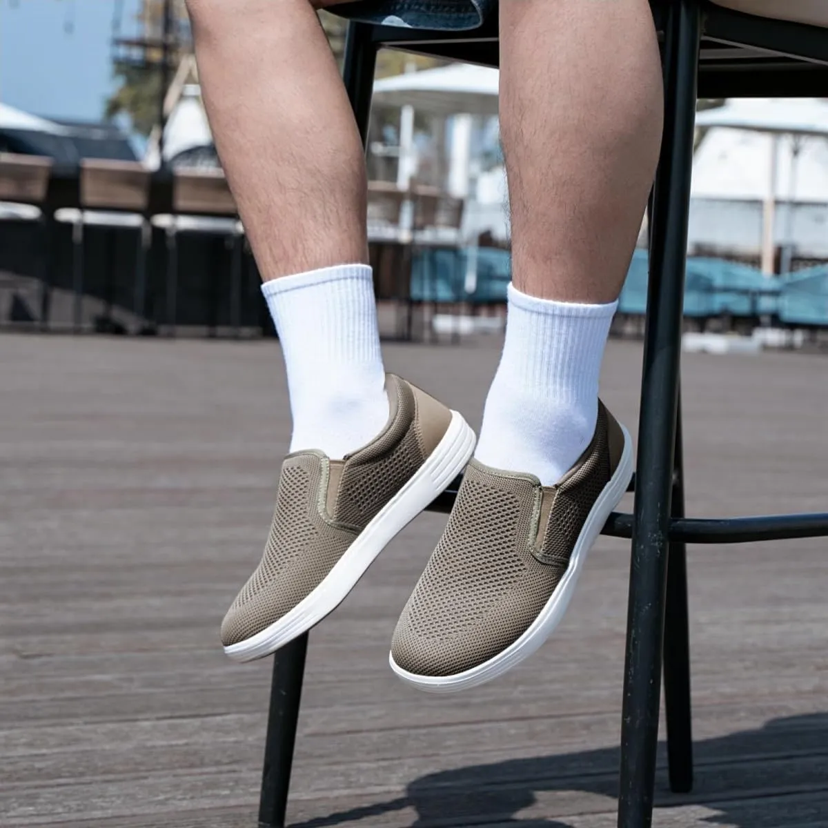 TIOSEBON Men's Mesh Slip on Walking Shoes-Comfortable Drving Loafer Fashion Sneaker
