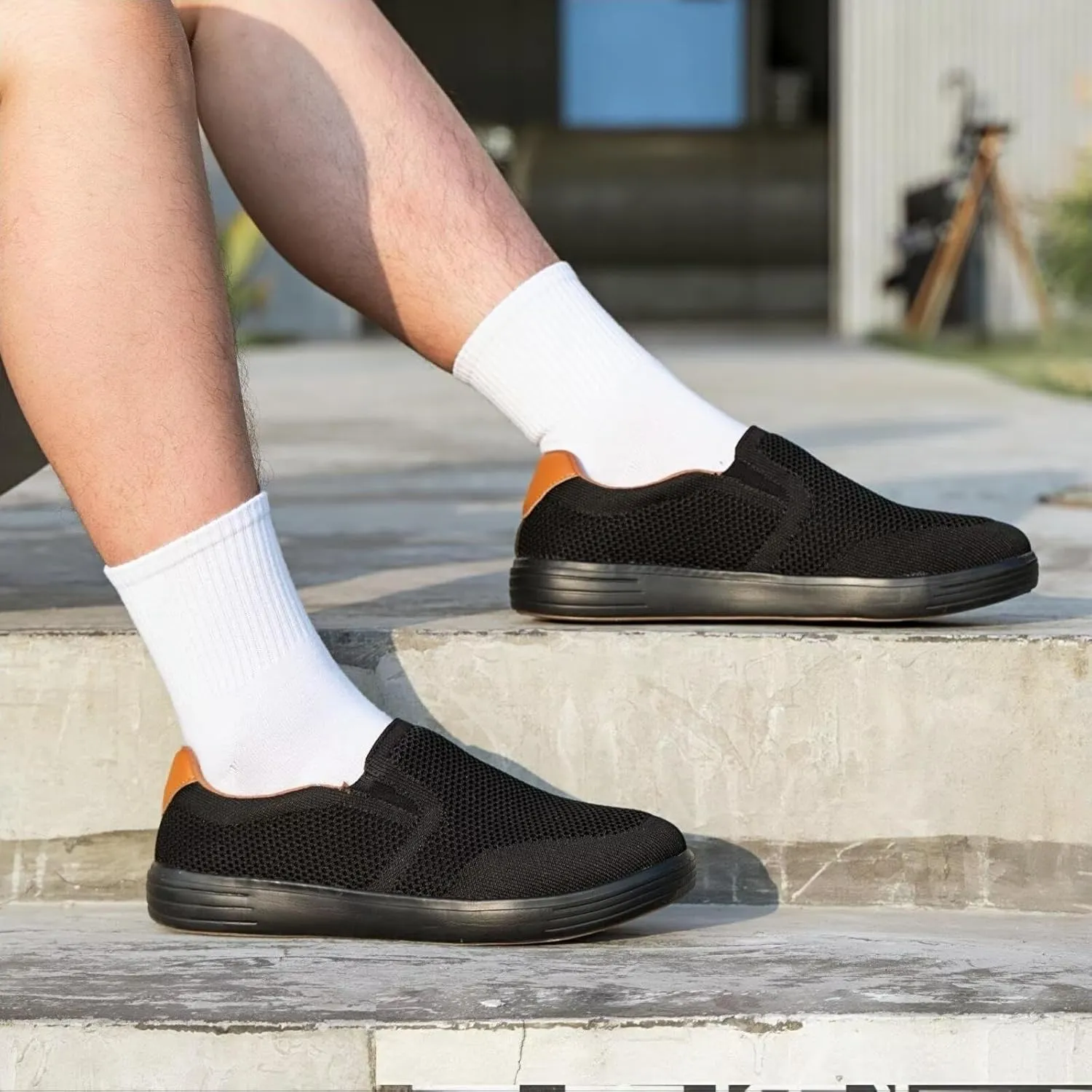 TIOSEBON Men's Mesh Slip on Walking Shoes-Comfortable Drving Loafer Fashion Sneaker