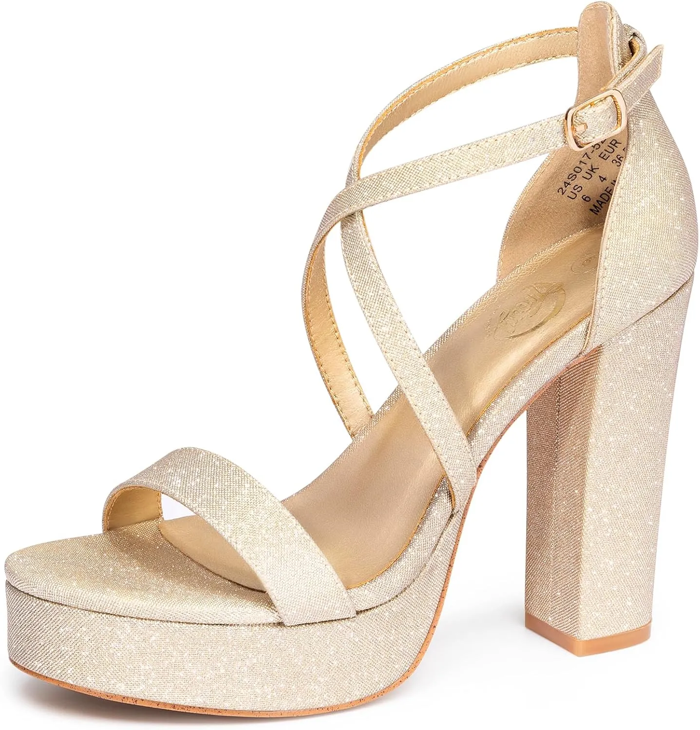 Trary Women's Strappy Platform Chunky High Heels Sandals Fashion Comfortable Open Toe Block Heels for Women Dress Wedding Party Shoes