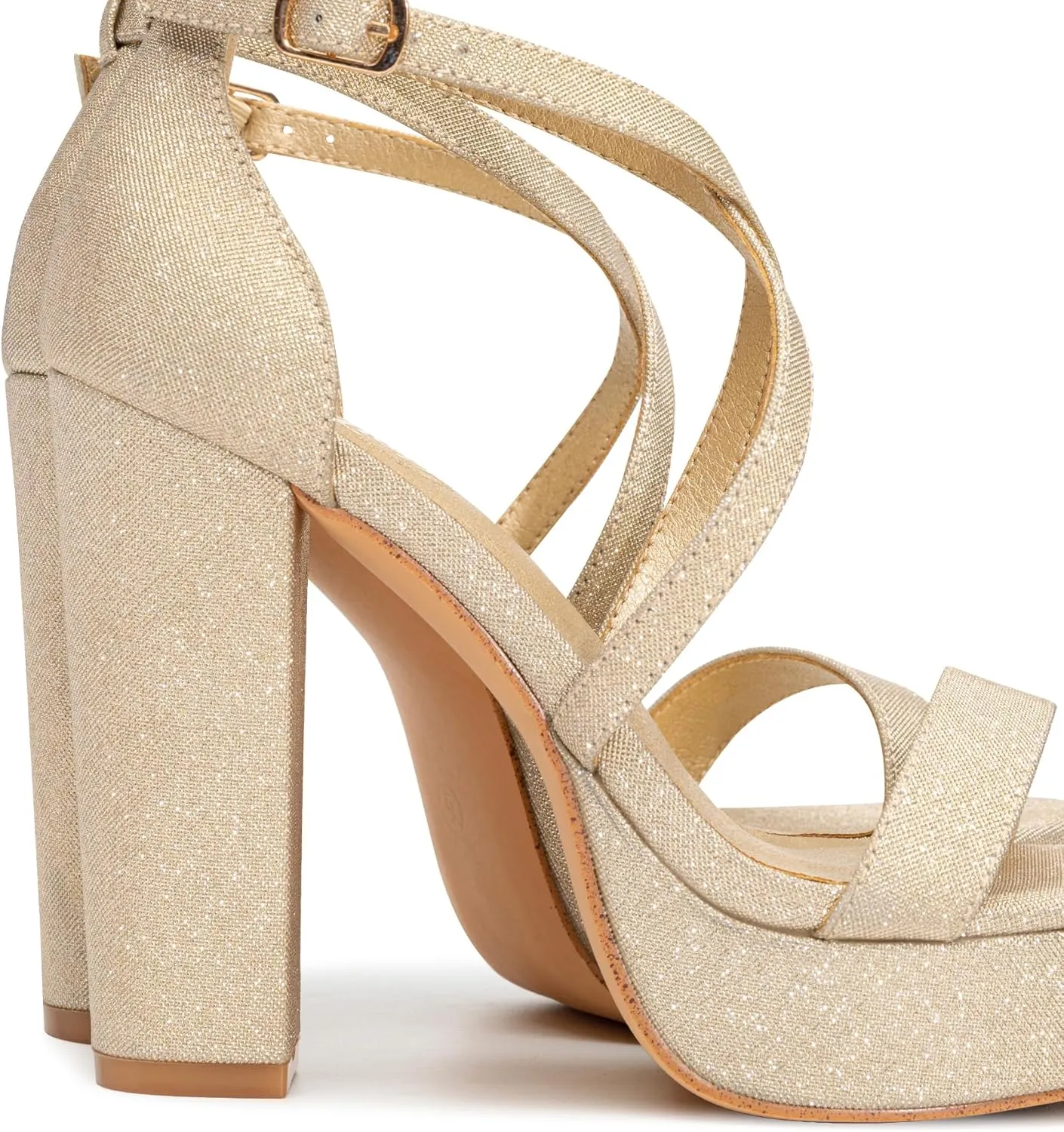 Trary Women's Strappy Platform Chunky High Heels Sandals Fashion Comfortable Open Toe Block Heels for Women Dress Wedding Party Shoes