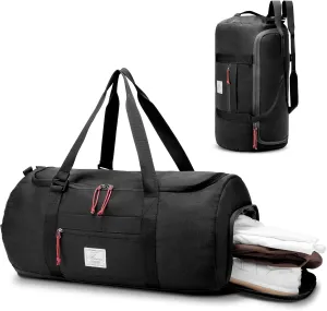 Travel Duffle Bag for Men 65L Medium Size Traveling Duffel Bag Weekender Overnight with Wet Pocket & Shoes Compartment Multifunctional Sports Gym Bags (Black)