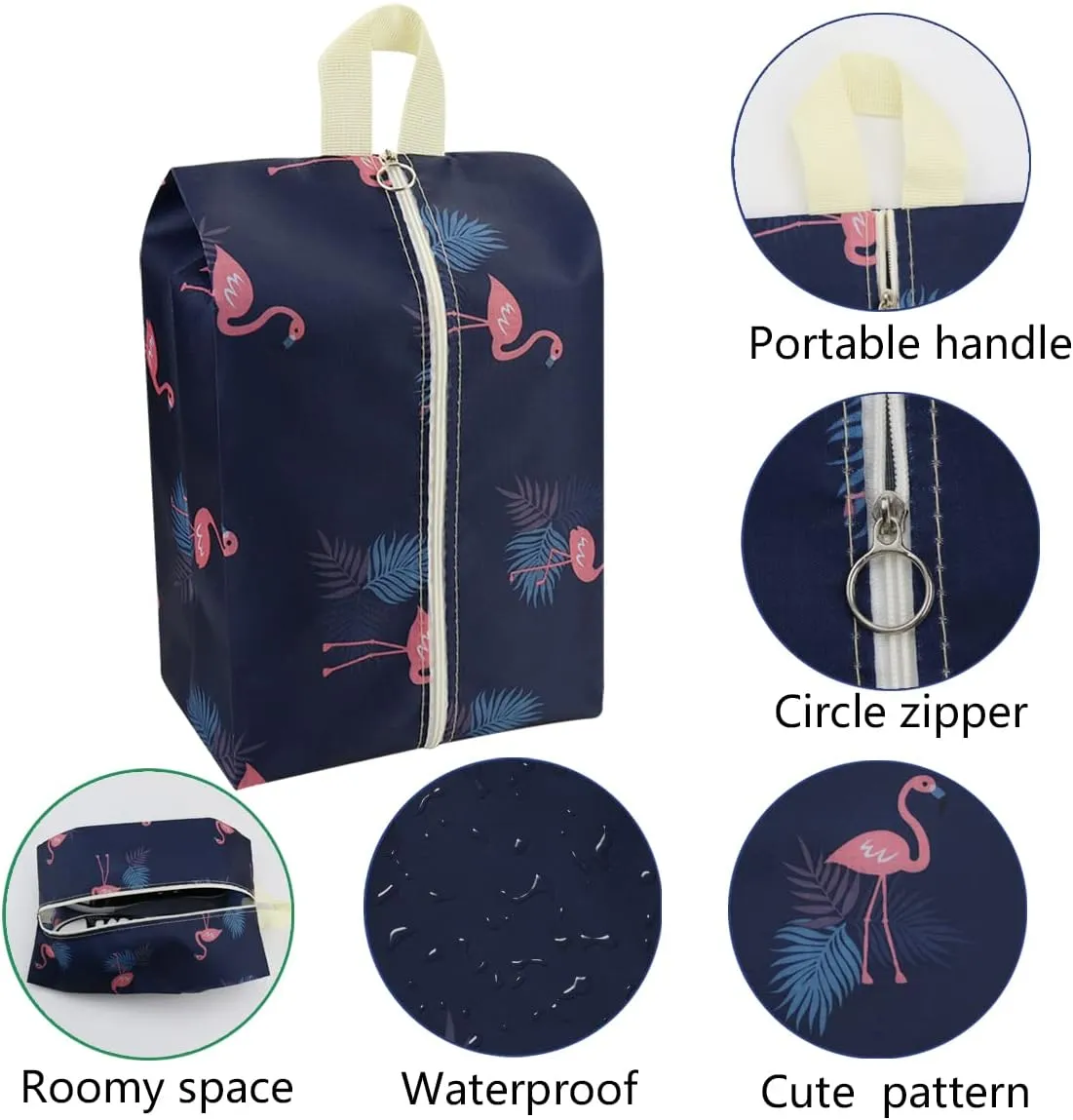 Travel Shoe Bags Waterproof Portable Shoe Storage Pouch with Handle for Men & Women