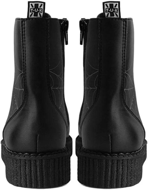 T.U.K. Shoes A9746 Unisex-Adult Boots, Black TUKskin™ 7-Eye Spiderweb Glow Boot