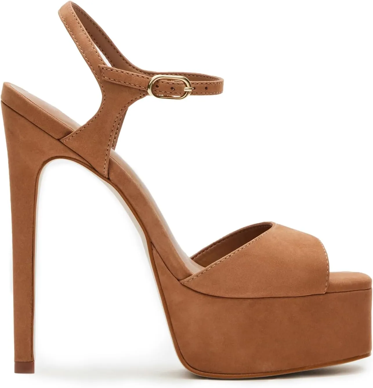 UBWDU Stiletto High Platform Heels for Women Square Open Toe Ankle Strap Heeled Sandals Prom Dress Shoes