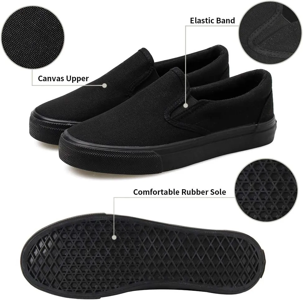 UJoowalk Womens Canvas Slip on Fashion Sneaker Skate Shoe