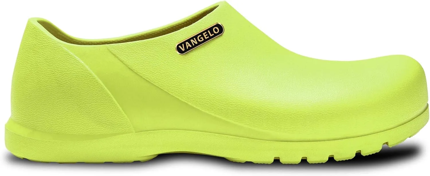 VANGELO Professional Slip Resistant Clog Waterproof Men Work Nurse Shoe Chef Shoe Carlisle Black Lime White Multicolor