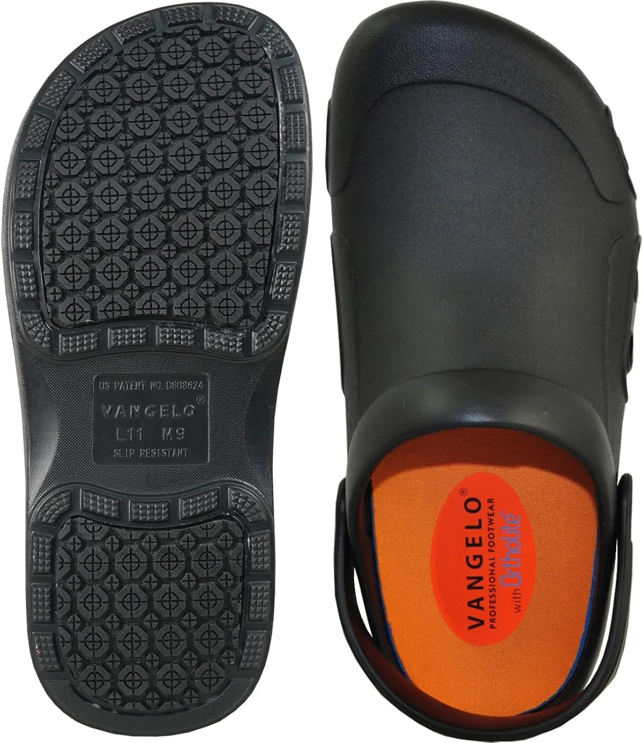 VANGELO Professional Slip Resistant Clog Waterproof Men Work Nurse Shoe Chef Shoe Ritz Black Lime White Multicolor