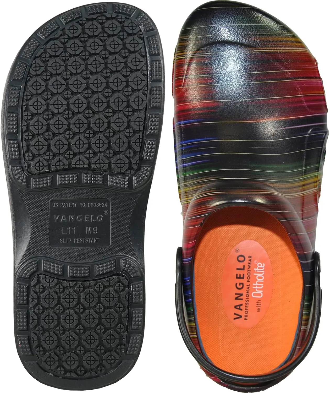 VANGELO Professional Slip Resistant Clog Waterproof Women Work Shoe Nurse Shoe Chef Shoe Ritz Black Lime White Multicolor