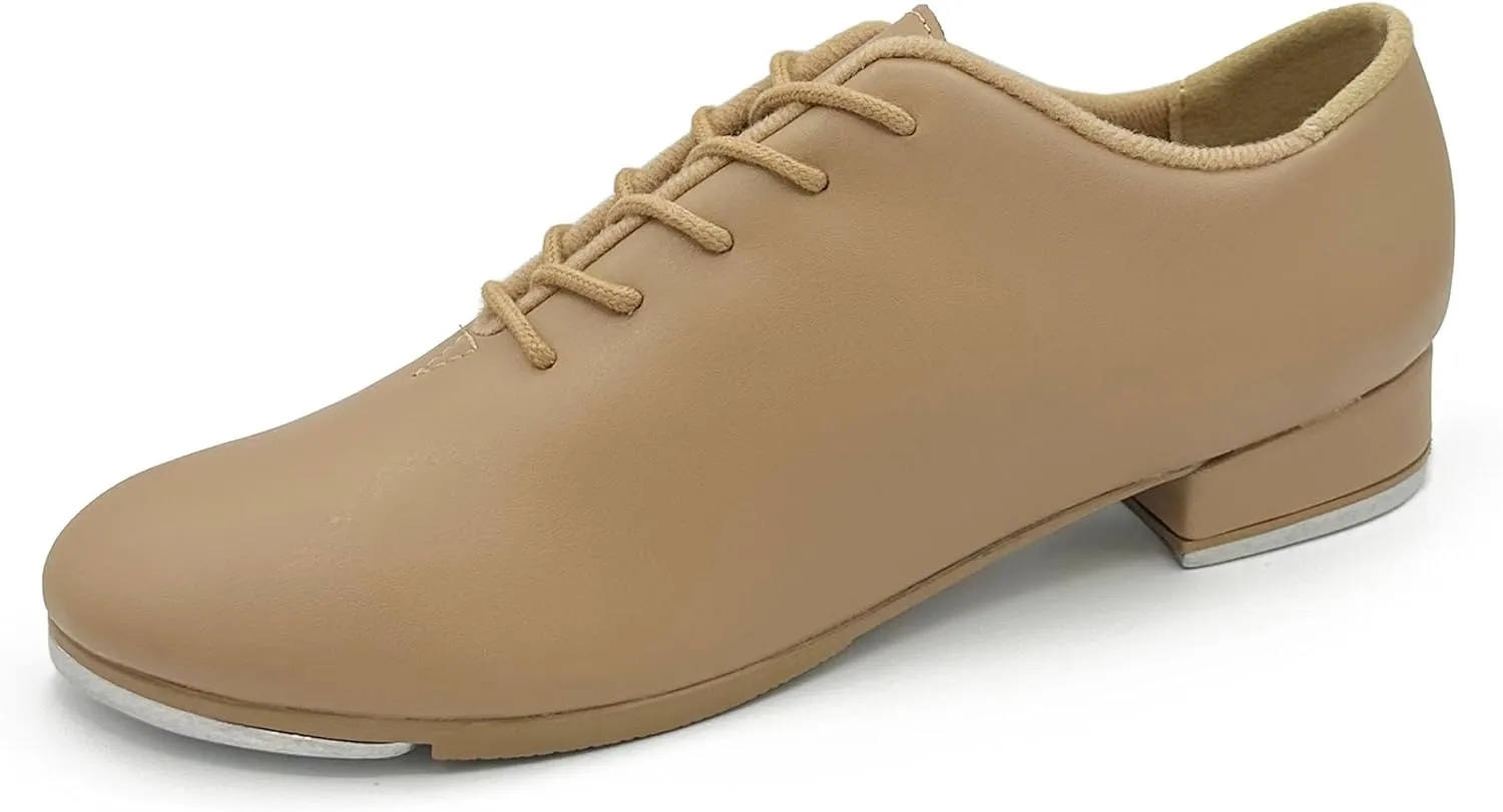 Vegan Leather Oxford Lace Up Tap Shoe, Flexible Molded Sole - Torrin TA05