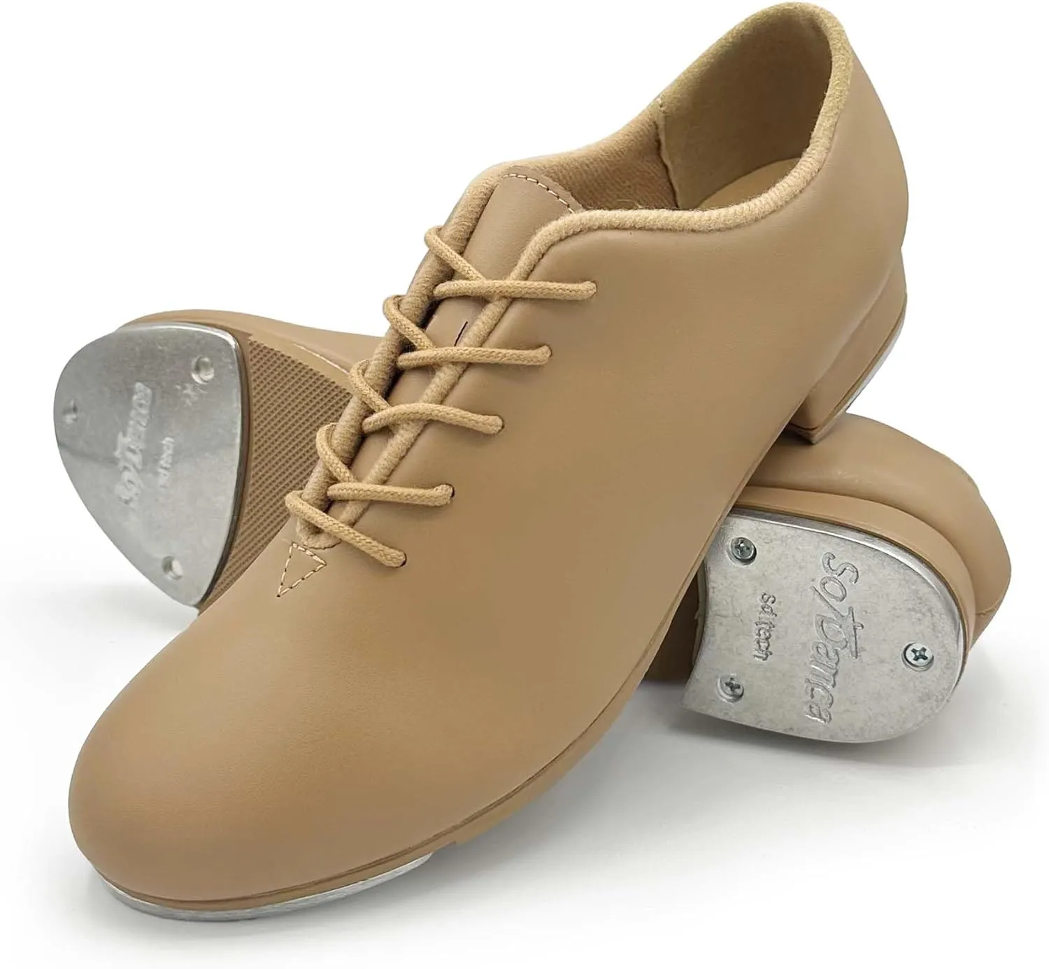 Vegan Leather Oxford Lace Up Tap Shoe, Flexible Molded Sole - Torrin TA05