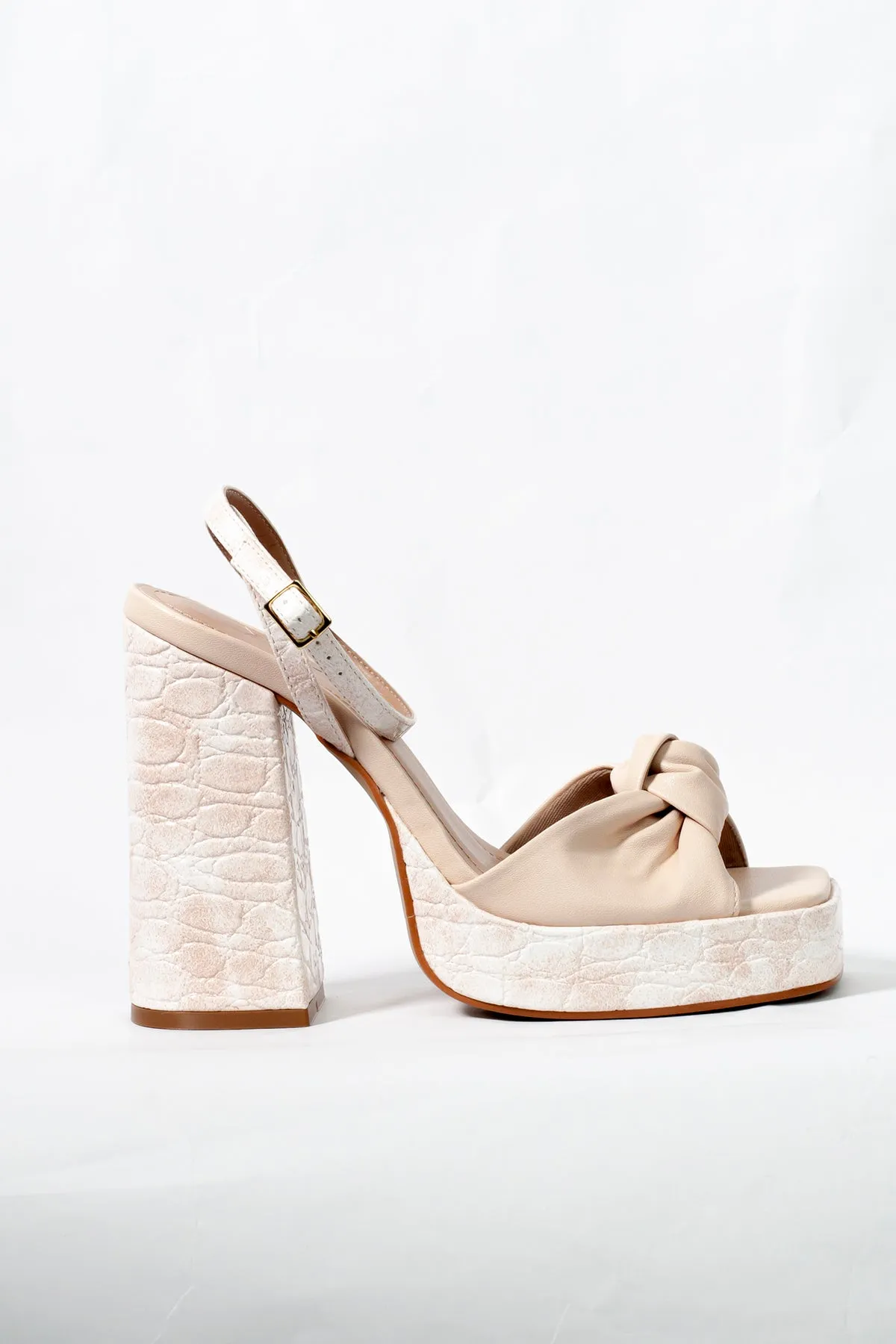 Velora Beige Platform Sandals