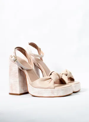 Velora Beige Platform Sandals