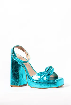 Velora Torquoise Platform Sandals