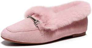 VenusCelia Women's Cozy Furry Flat Shoe