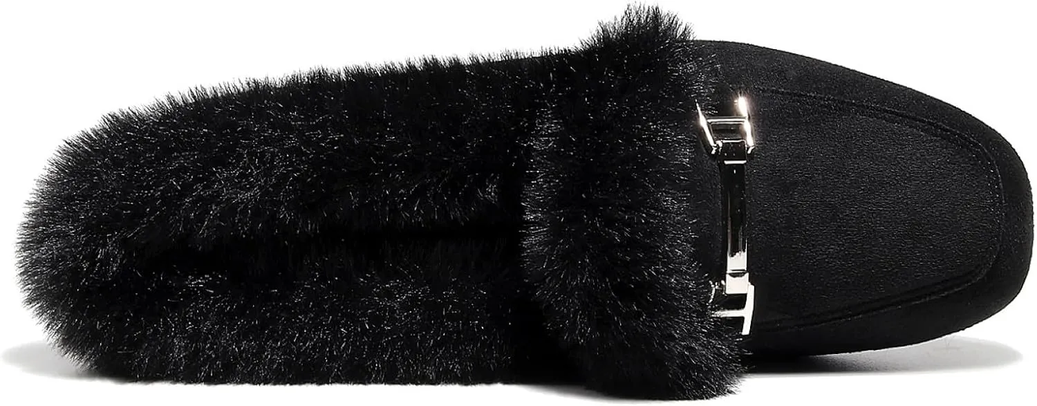 VenusCelia Women's Cozy Furry Flat Shoe