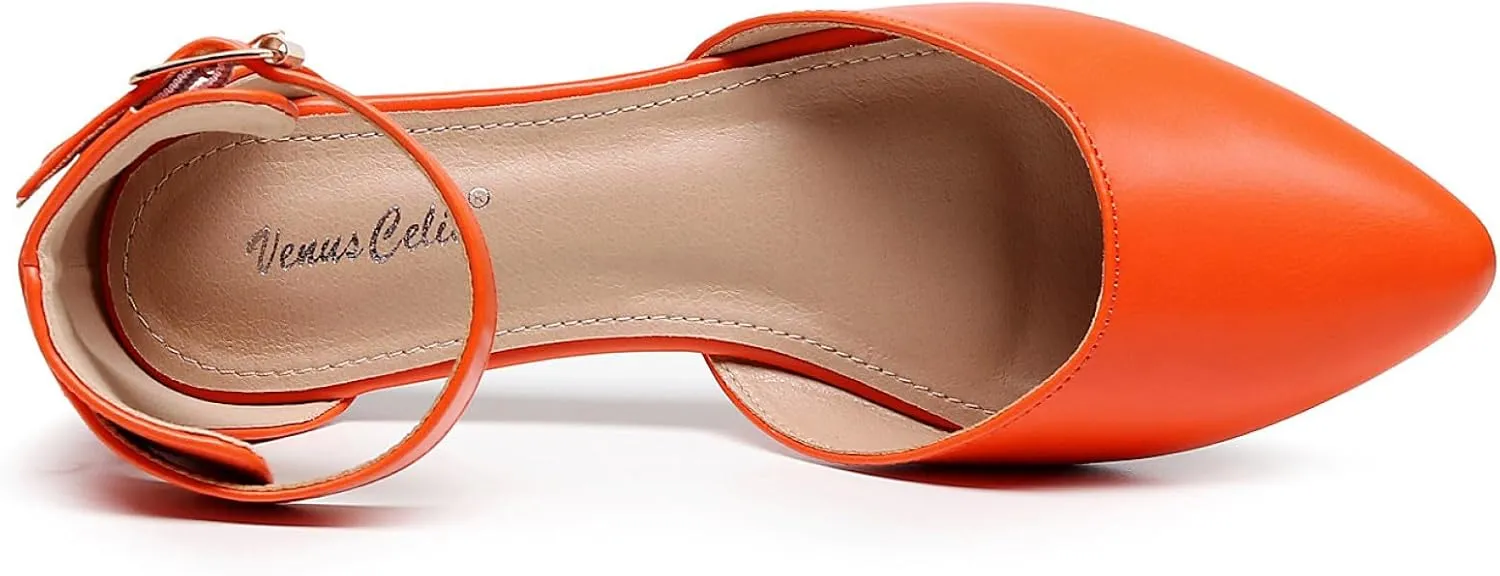VenusCelia Women's D'Orsay Strap Flat Shoe