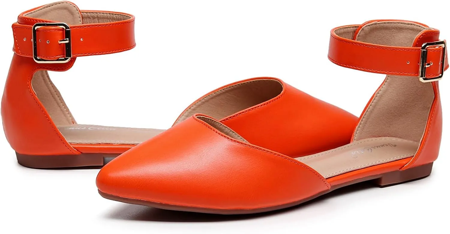 VenusCelia Women's D'Orsay Strap Flat Shoe