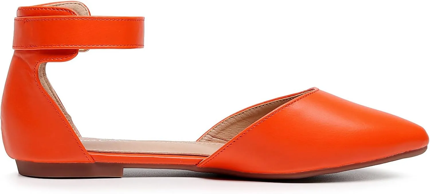 VenusCelia Women's D'Orsay Strap Flat Shoe