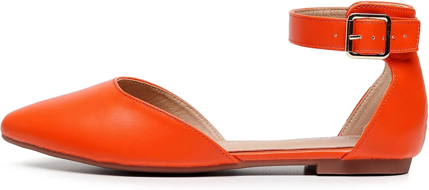 VenusCelia Women's D'Orsay Strap Flat Shoe